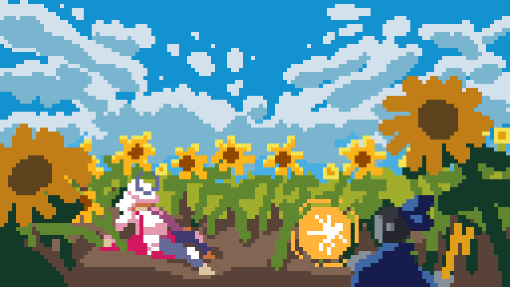 AlexODeadalus's tweet photo. Traveling along a grove in the daylight, a grave among the #sunflowers. What could have done this?
@Pixel_Dailies #pixel_dailies #LockKnight #pixelart https://t.co/MQp0cGoqi4