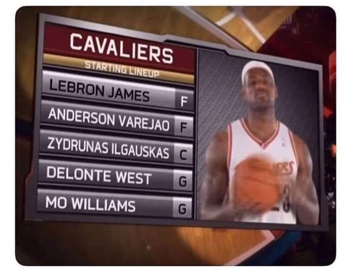 MoreForYou_CLE's tweet photo. Never forget Lebron won 66 games with this starting lineup lol https://t.co/TExQttQrYD