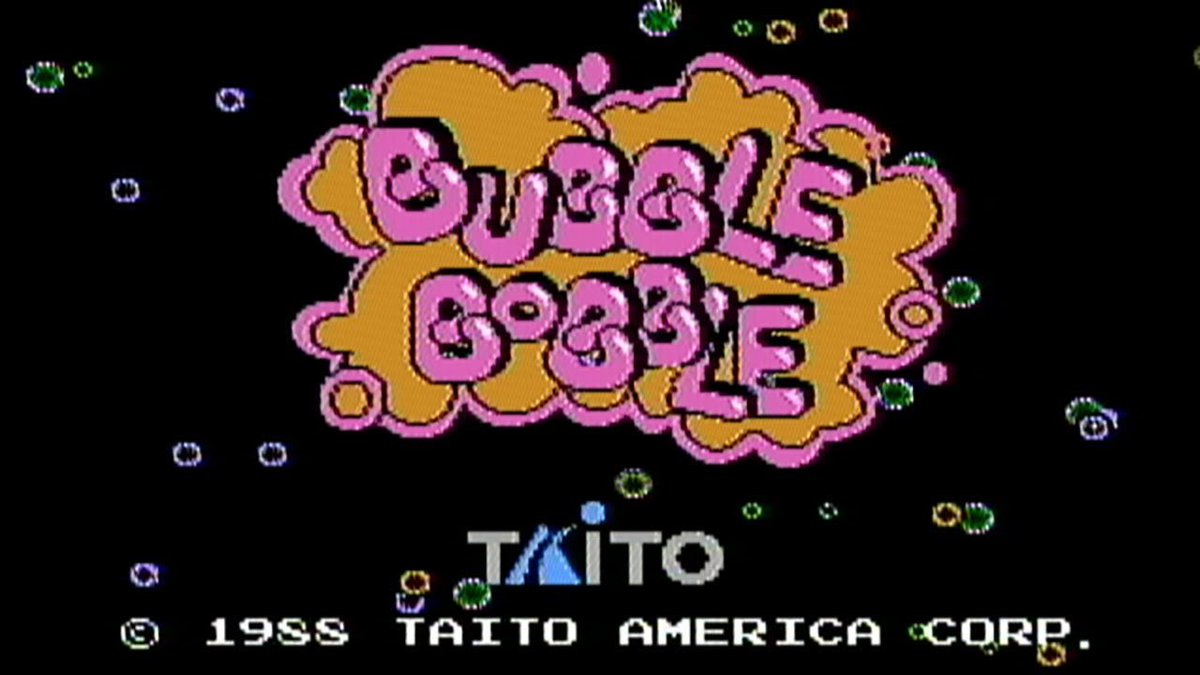 24. Bubble BobbleUno de los grandes arcades de la época. Los personajes originales del Puzzle Bobble. Recuerdo que me lo llegué a pasar, pero el monstruo de la ballena fantasma que salía después de un tiempo me volvía loco xD