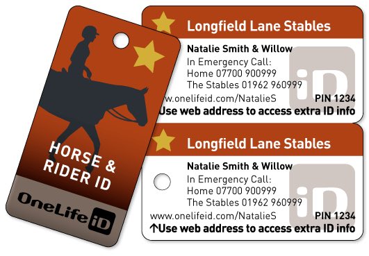 OneLifeID's tweet photo. Our equestrian ID tags are great for attaching to rider and horse - great for when horse and rider want to unexpected take different paths! Personalised with emergency contacts

https://t.co/qx9AFmrKG9
#ridesafe #equestrian #equestrianid #horse #stables #ridingstables #ponyclub https://t.co/21afCwUG1t