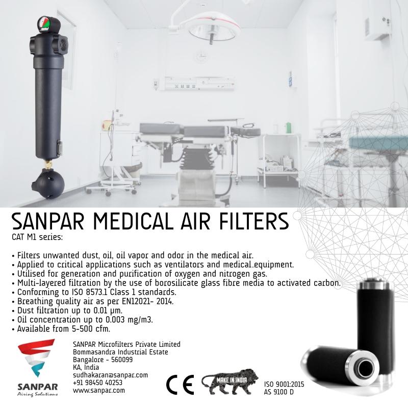 SANPARindia's tweet photo. The SANPAR CAT-M1 Series filters are capable of treating breathing quality air to EN12021-2014.
Manufacturing since 1994. Your best partner in utilities.

#sanpar #airingsolutions #thermalengineering #medicalairfilter #iso8573 #en12021 #makeinindia https://t.co/cM04vUuXxP