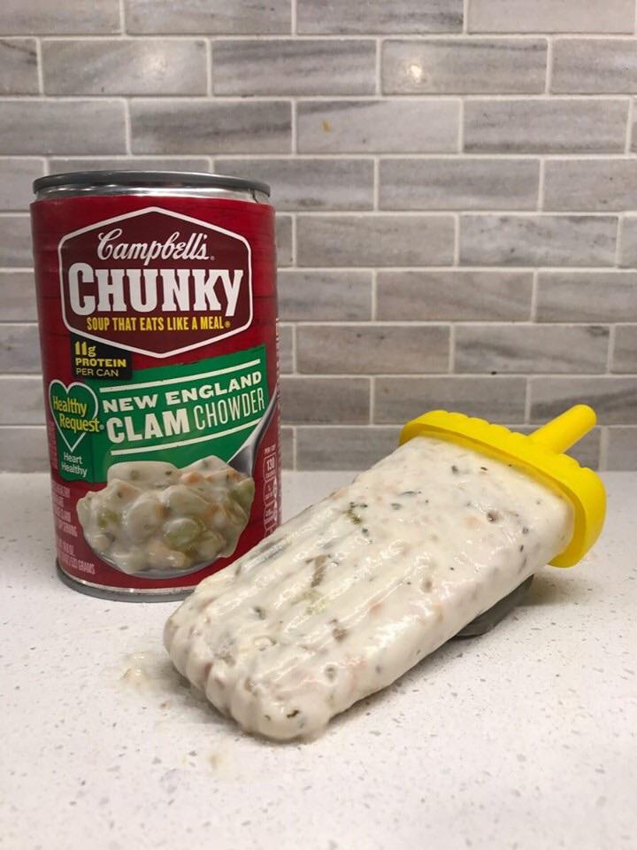 Clam chowder ice lolly.