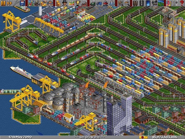 30. Transport Tycoon (Deluxe)Uno de mis juegos favoritos de siempre. Cada año más o menos me lo paso. Lo jugué en su versión original, Deluxe, y ahora ya siempre al Open TTD, su versión open source, aunque siempre con la música y los gráficos originales.