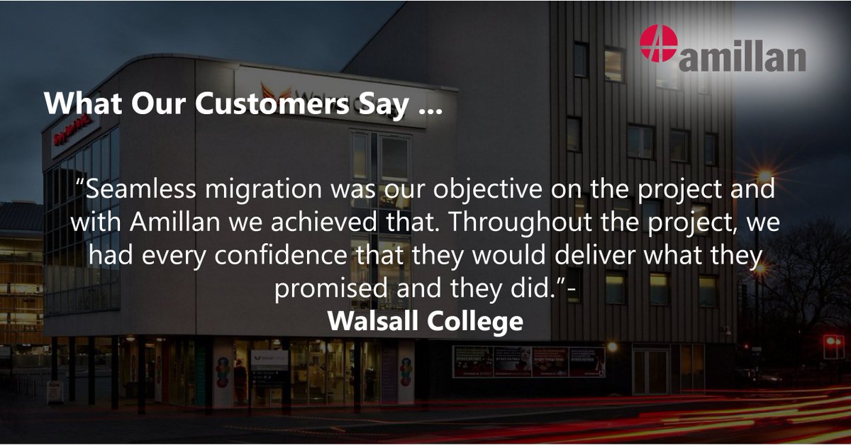 "Here at #Amillan, It’s less about the #Technology - more about being your #BusinessPartner"

We work with businesses from a variety of industries, delivering tailored #solutions to help them perform better.

Read about the work we do with our customers:
amillan.co.uk/case-studies/