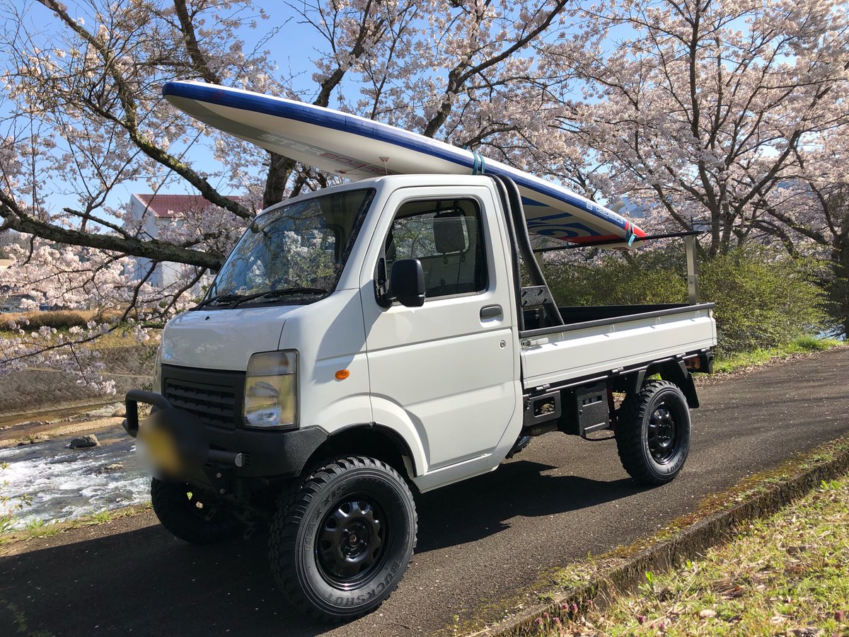 軽トラ リフトアップ ｊ Tanto 但東自動車 Ar Twitter スクラムトラック4インチアップにスターボードツーリング12 6を積んだ これなら 14ftのレースボードも積める 軽トラにsup ロールバーと軽トラックラック Jtanto