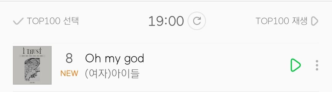 G_I_DLESTORY's tweet photo. Oh my god debuted at #8 on Melon💜

#GIDLE_OMG #G_I_DLE #GIDLE #GIDLEisCOMING #여자아이들 #I_trust #Ohmygod 
@G_I_DLE https://t.co/HZZrGftZiG