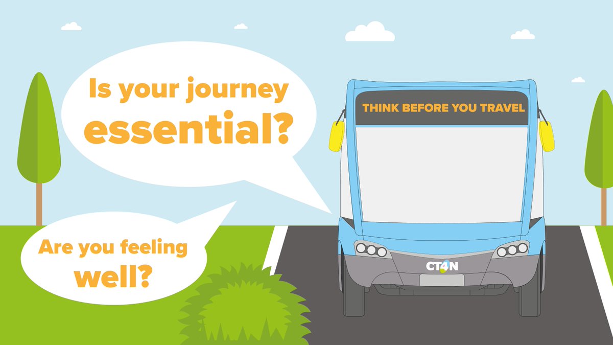 CT4NLive's tweet photo. We would like to remind our customers to really consider if their journey is ESSENTIAL! 🤔
Please DO NOT travel if your journey IS NOT essential. 
Also if you're feeling unwell please DO NOT travel. 

Thank you 🙂

#CT4N #Nottingham #Essentialtravel https://t.co/BMnoOJP8y1