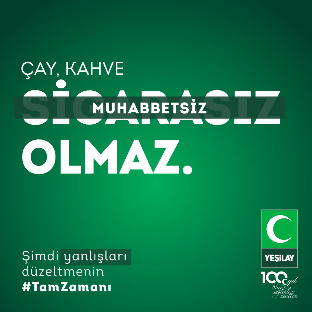 Sigarayı Bırakmanın #TamZamanı. Yeşilay ile Muhabbetini Arttır. <a href="/1920yesilay/">Yeşilay</a> <a href="/tbmYesilay/">TBM Yeşilay</a>