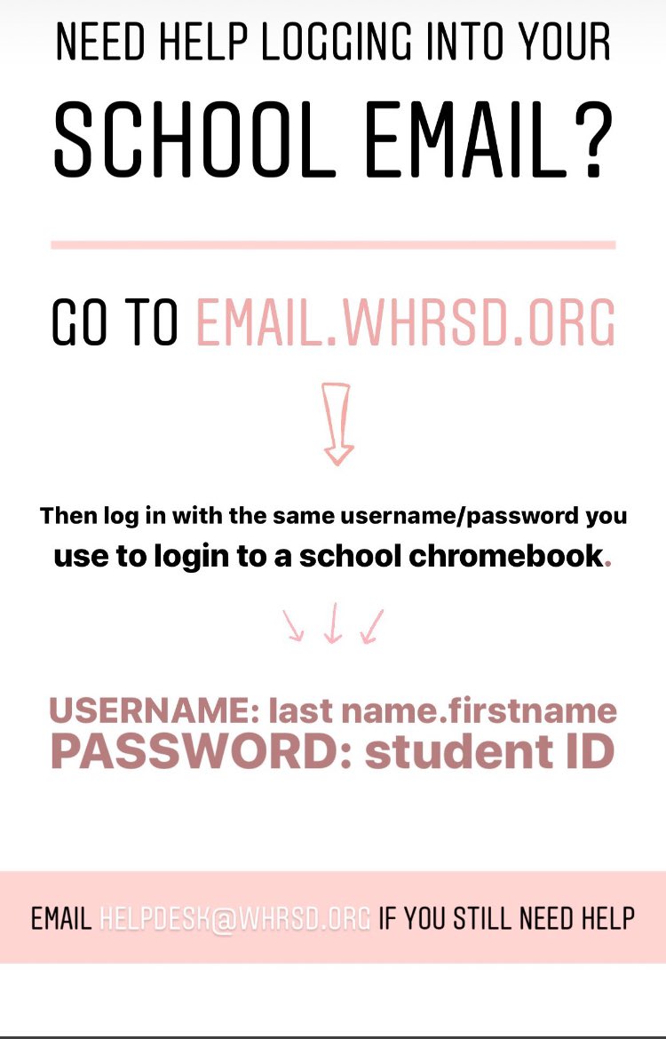 A good reminder for accessing school email. Thanks <a href="/MissOrdwayWMS/">Miss Ordway</a> #WMS