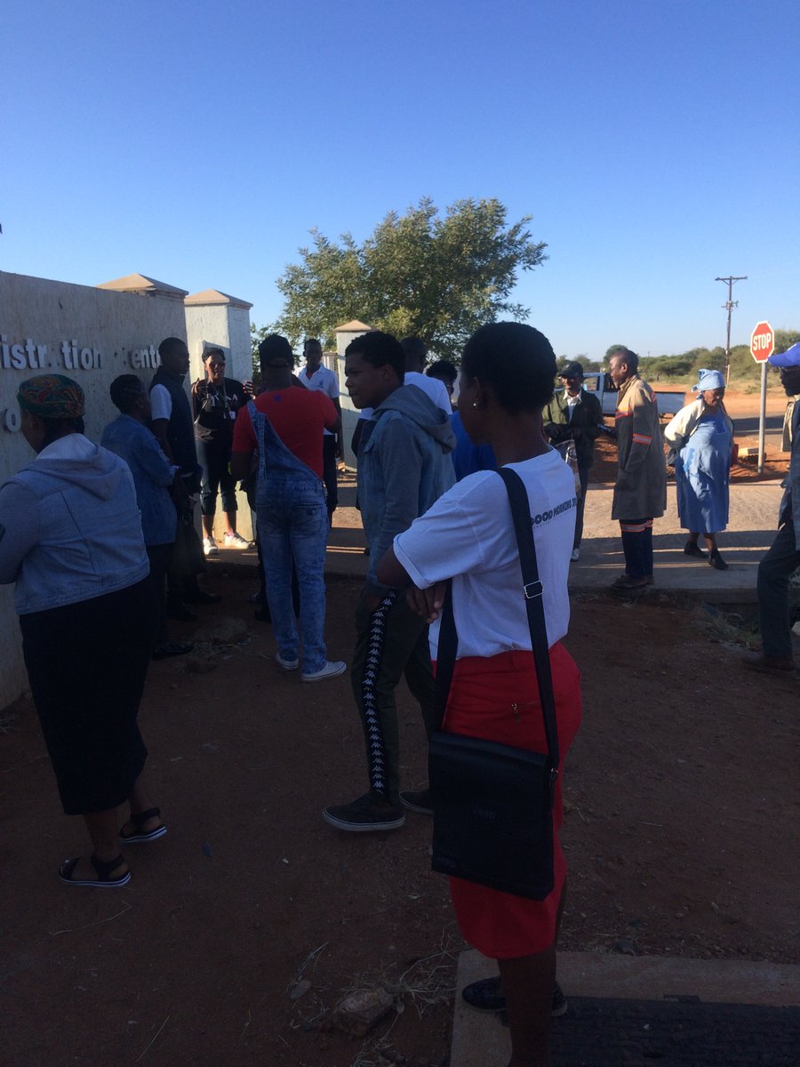 We get to Tonota council premises and are met by this crowd,all waiting to apply for permits.We wait for 8:00am for offices to open so we can get help.8:00am comes and staff instead of assisting us are called into a meeting