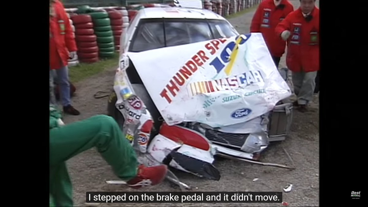 But a brake failure causes the car to go into the wall which causes a setback.