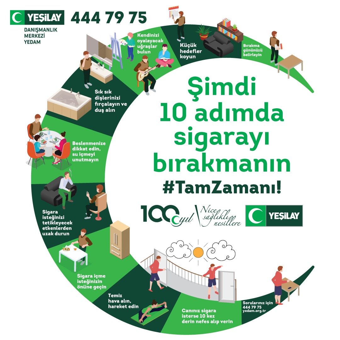 10 Adım Atmanın #TamZamanı. <a href="/tbmYesilay/">TBM Yeşilay</a> <a href="/1920yesilay/">Yeşilay</a>