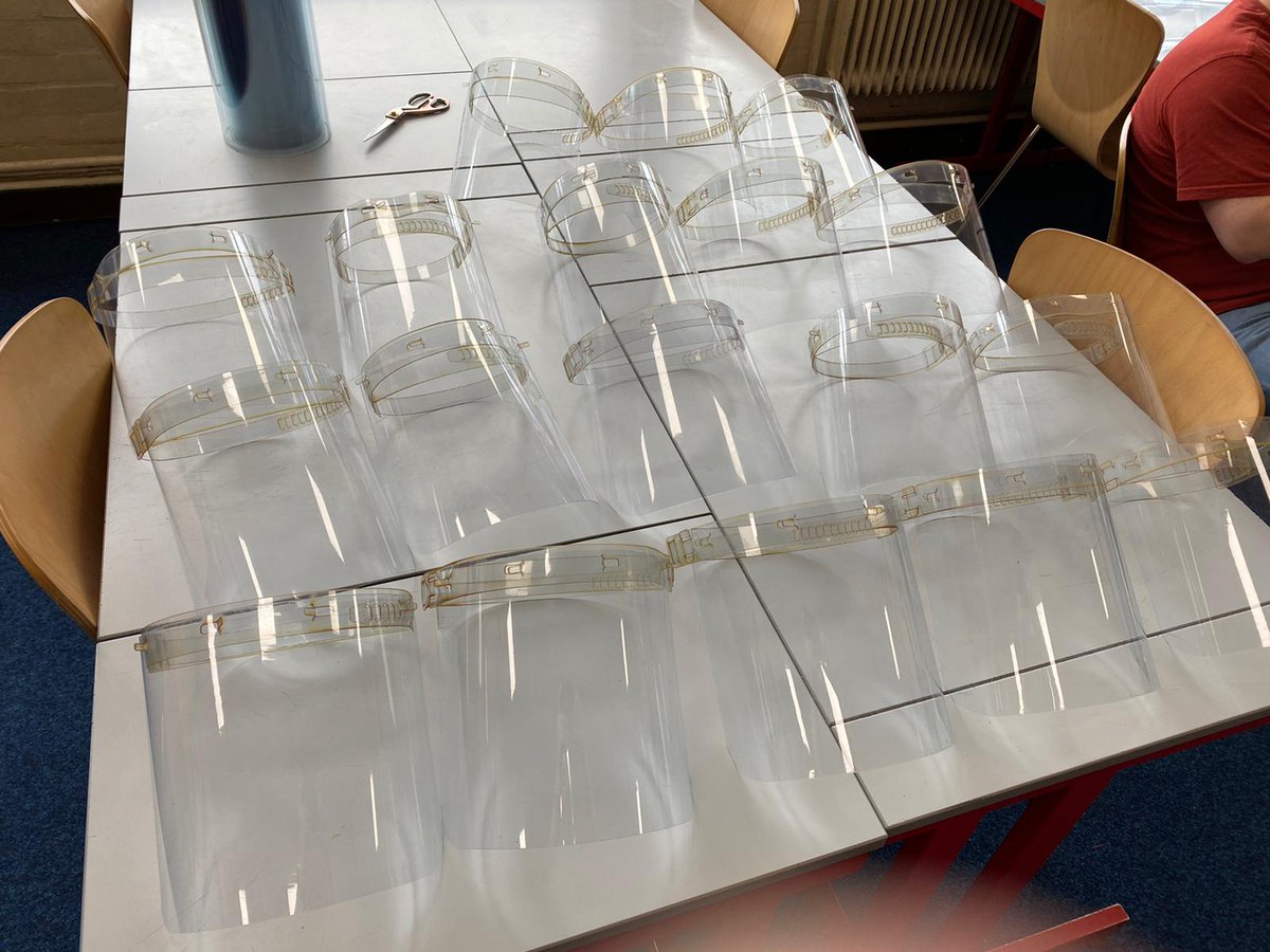 StreetlyAcademy's tweet photo. Brilliant work from the Design Technology Department. Today, Mr Roberts, Mr Godfrey and Mr Fowler have been making 50 protective visors for the staff at St. Mary's Hospice, Birmingham. Well done gentleman. A fantastic effort for our wider community. #StreetlyPride #COVID19 https://t.co/Rzc3JpbWNC
