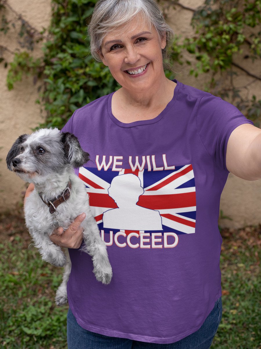 BrianMoonsmile's tweet photo. The speech by her Royal Majesty was truly needed during this difficult time. Today's design marks three very important words in her closing statement...#WeWillSucceed. Wear and share the sentiment via the following link: 
https://t.co/7iuozrjp8p
#ukcoronavirus #GreatBritain https://t.co/JVE58SiVeC