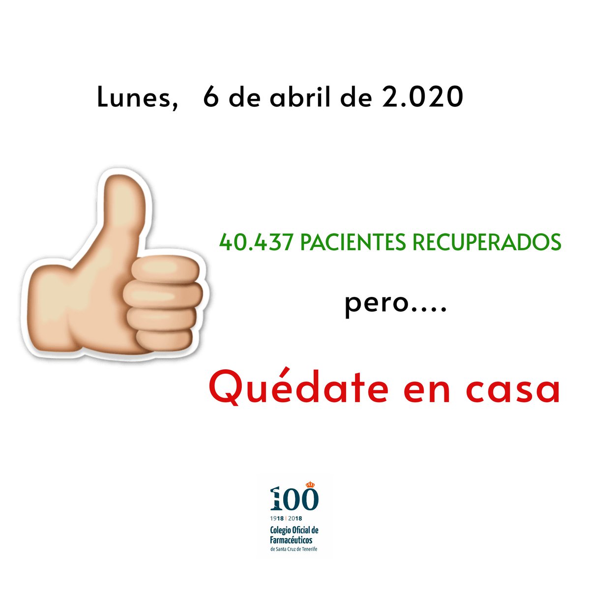 FarmaceuticosSC's tweet photo. 💚 No nos cansaremos nunca de darte las gracias por quedarte en casa y ayudar a todos los que estamos luchando contra el coronavirus #COVID19 
#EsteVirusLoParamosUnidos 
#QuedateEnCasa 
#PorTiPorTodos
#LaCruzDeLaFarmaciaNoSeApaga https://t.co/M9OYGZXo0z