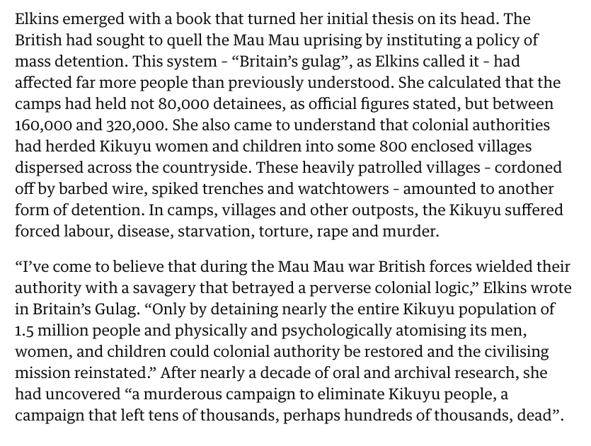 One community that was targeted by Kenya Police Reserve aka white vigilantes were the Gikuyus. Their land was stolen, their homes were razed and they were moved enmasse to 800 enclosed villages so that   #KenyaPoliceForce could hunt anyone outside the villages like animals.