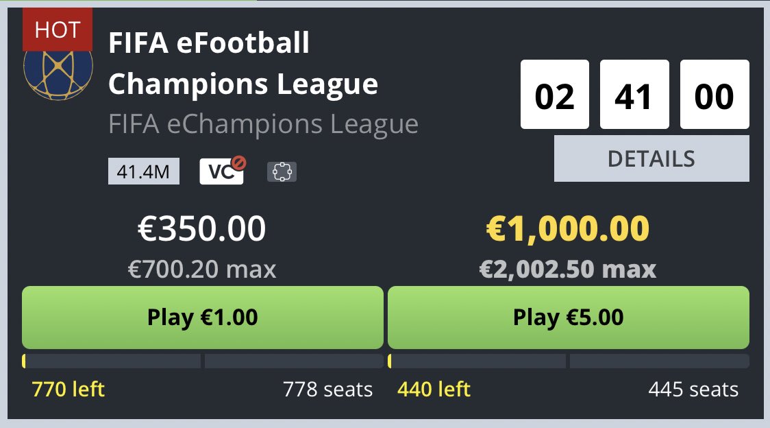 🎮 FIFA eChampions League 🎮

4️⃣ GAMERS (each play twice)
8️⃣ MATCHES
💶 €1000+ GUARANTEED!

Pick 3 players who you think will score the most points, based on our #DFS scoring system.

Check out the player prices &amp; scoring system via the link below.

👨‍💻 fanteam.com/fantasy/partic…