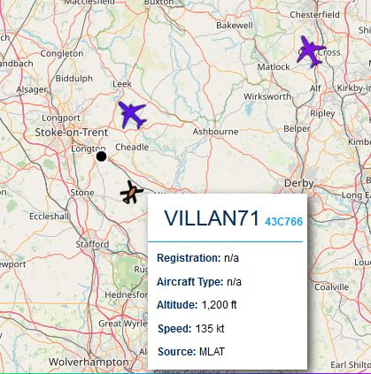 PeterJFrancis's tweet image. Just seen VILLAN71 (Lynx) NE of Stafford
#PiAware