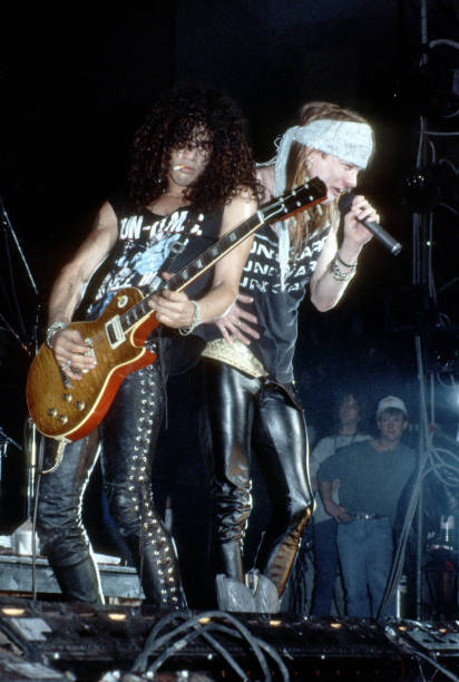 Classic Rock In Pics Slash And Axl Rose On Stage 1990 Photo By Jim Steinfeldt