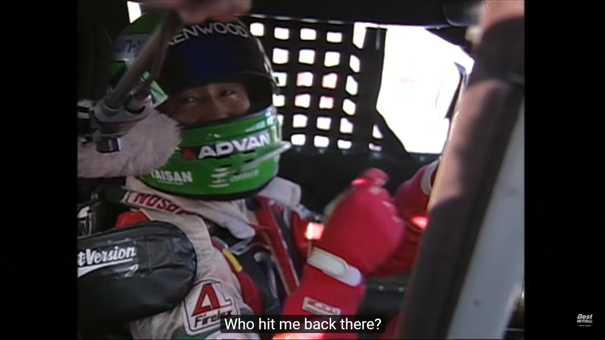 I won't go through all of it but highly recommend watching the whole episode and will leave you with this parting capture showing that Tsuchiya had become a true NASCAR driver by the end of the race. 