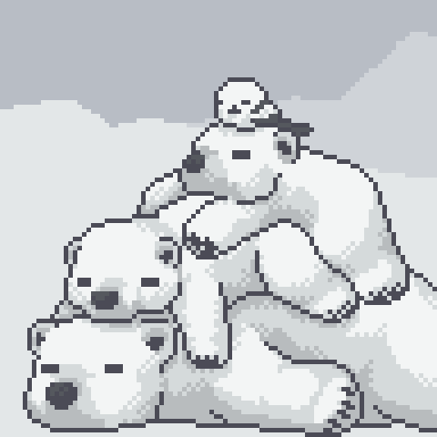 今日は白の日なので私の白系のドット絵を見て。
#pixelart #ドット絵 