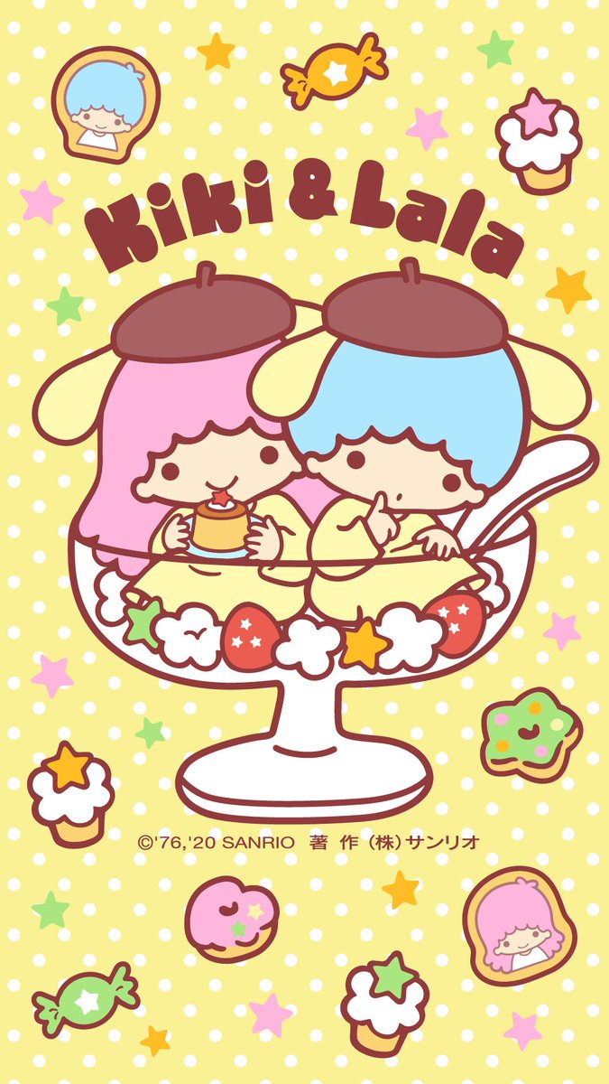 Kikilala Sanrio こんばんは キキだよ 今月からツイート画像をそのまま壁紙としてプレゼント 4月は ぼくの良き相談相手でもあり 大切なお友だちのお誕生日 ということで チャームポイントのベレー帽をかぶって真似っ子してみたんだ 誰かわかった