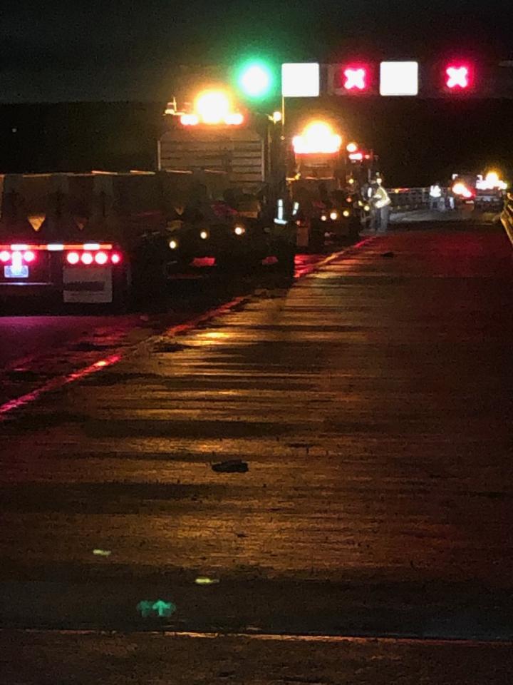 TheMDTA's tweet photo. #BayBridgeWork crews hustled day & night to expedite the reopening of the WB Bay Bridge right lane. We appreciate their dedication to open all lanes for motorists, but more importantly, essential workers who must travel during the #COVID19 State of Emergency. #FrontlineMDOTforYou https://t.co/6IwR8orurr