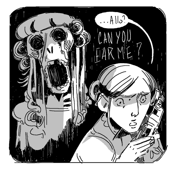 Monday theme : "Phone call" 
They creeps me out in general, here is a spooky one I really don't want to have??✨ 