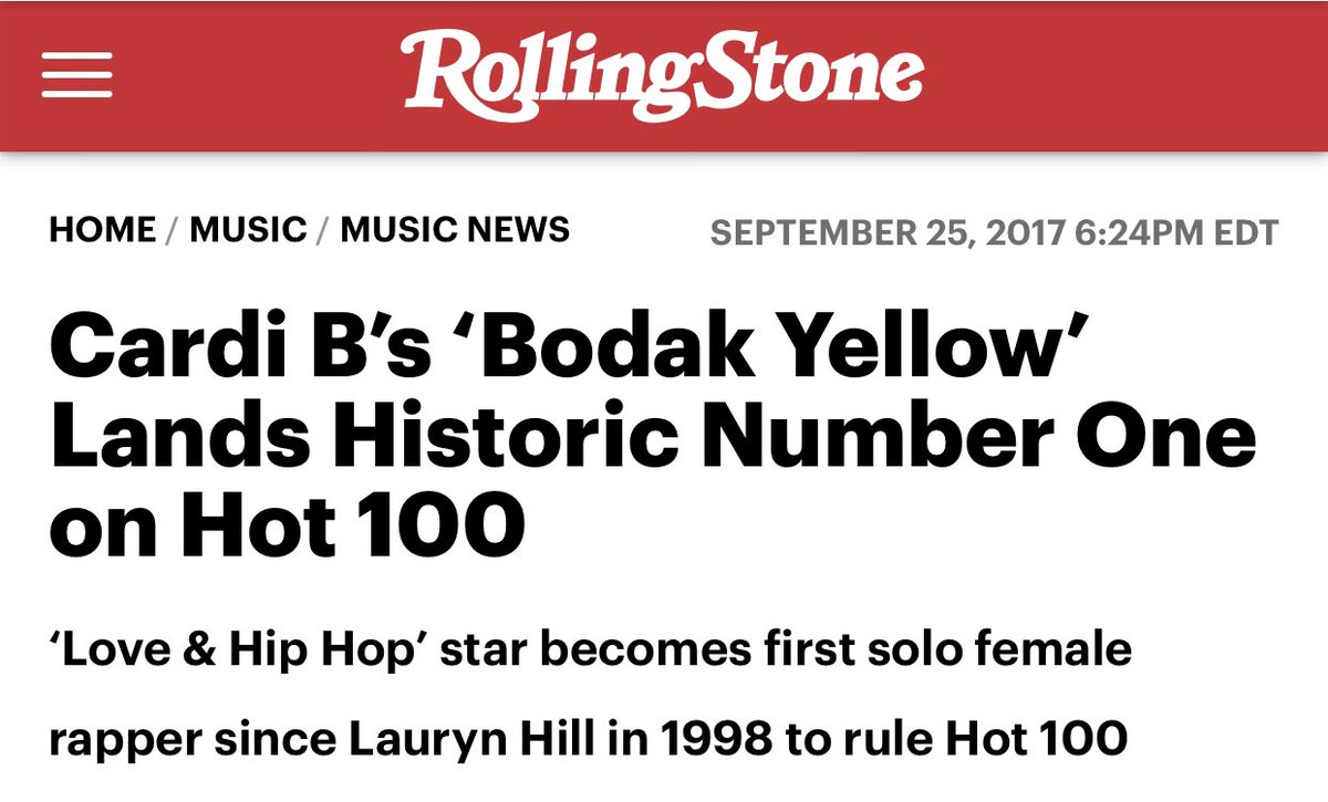 The album’s first single was Cardi’s major label debut single “Bodak Yellow”. Released on June 16th, 2017 the song debuted on the Billboard Hot 100 at #85.The song would peak at #1, becoming the first solo female rap song to go #1 since Hill’s “Doo Wop (That Thing)” in 1998.