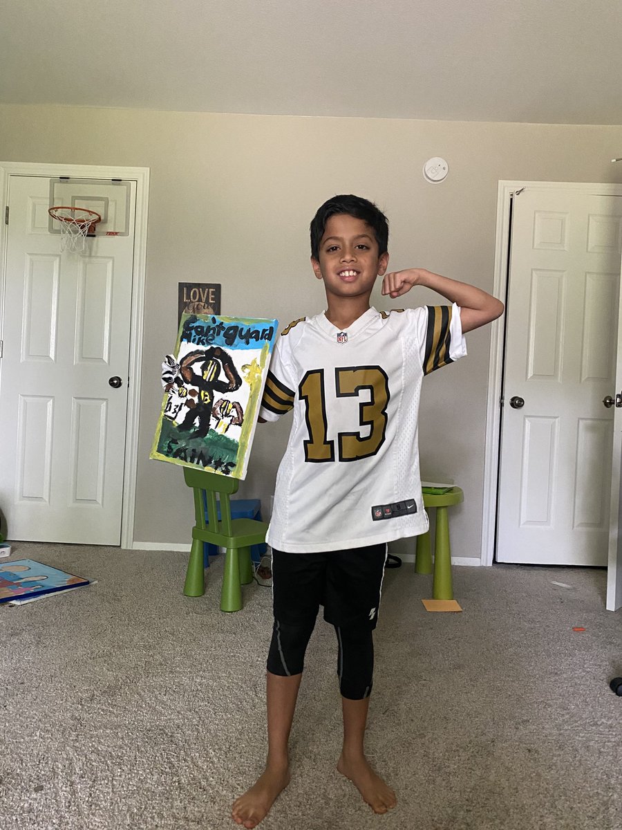 vik_do's tweet image. ⁦@Cantguardmike⁩ my boy is ready for tonight’s game. (And as always, representing his favorite player)