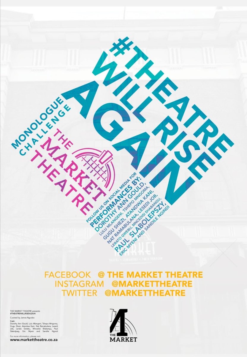 TheatreZa's tweet photo. THEATRE WILL RISE AGAIN. @MarketTheatre #beyondthefourthwall ๐ญ๐ฟ๐ฆ https://t.co/UBcUvUA95P