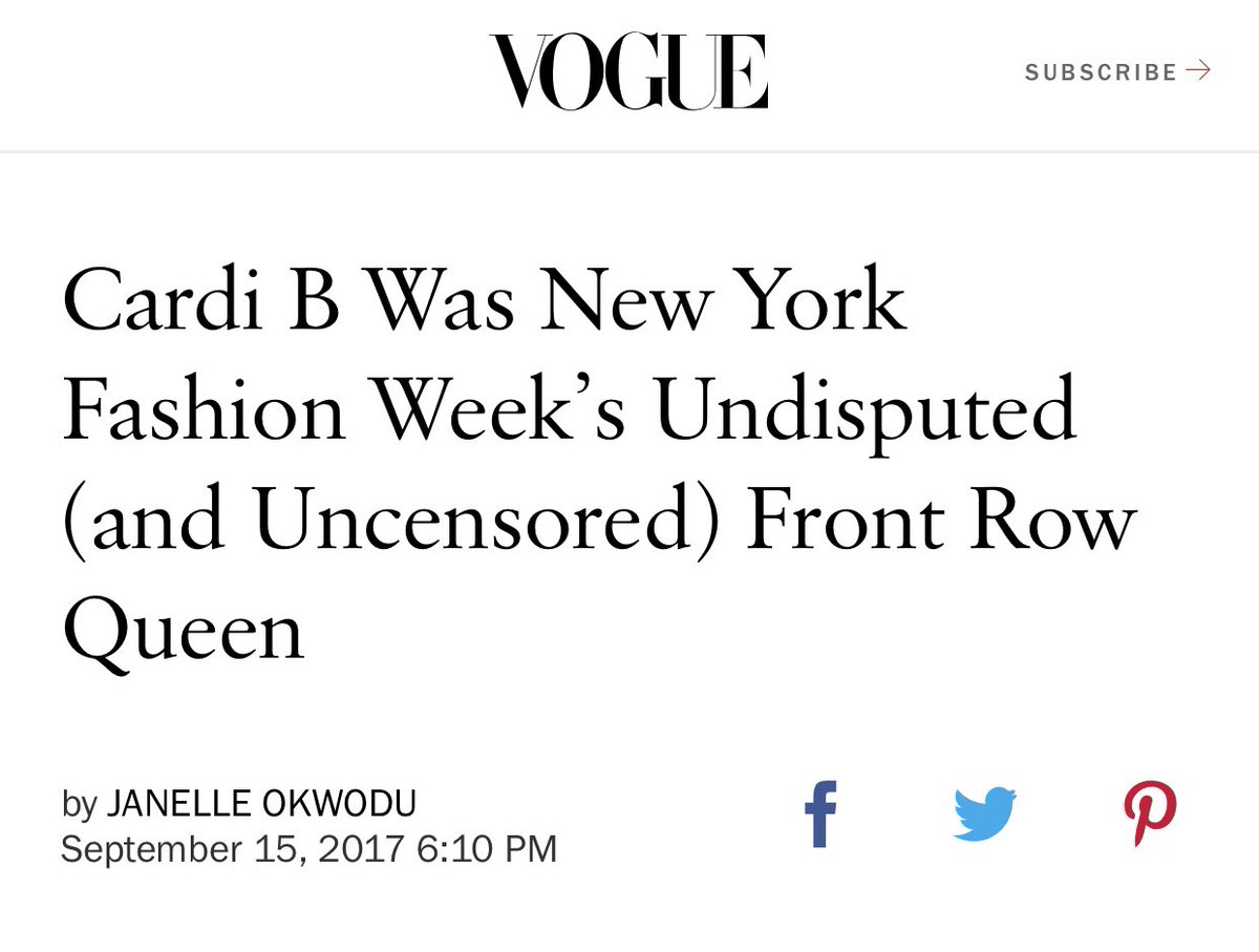 At NYFW 2017, all eyes were on Cardi. With the help of her stylist Kollin Carter, Cardi caught the attention of the fashion world and was beginning to be seen as a fashion girl.: Getty Images