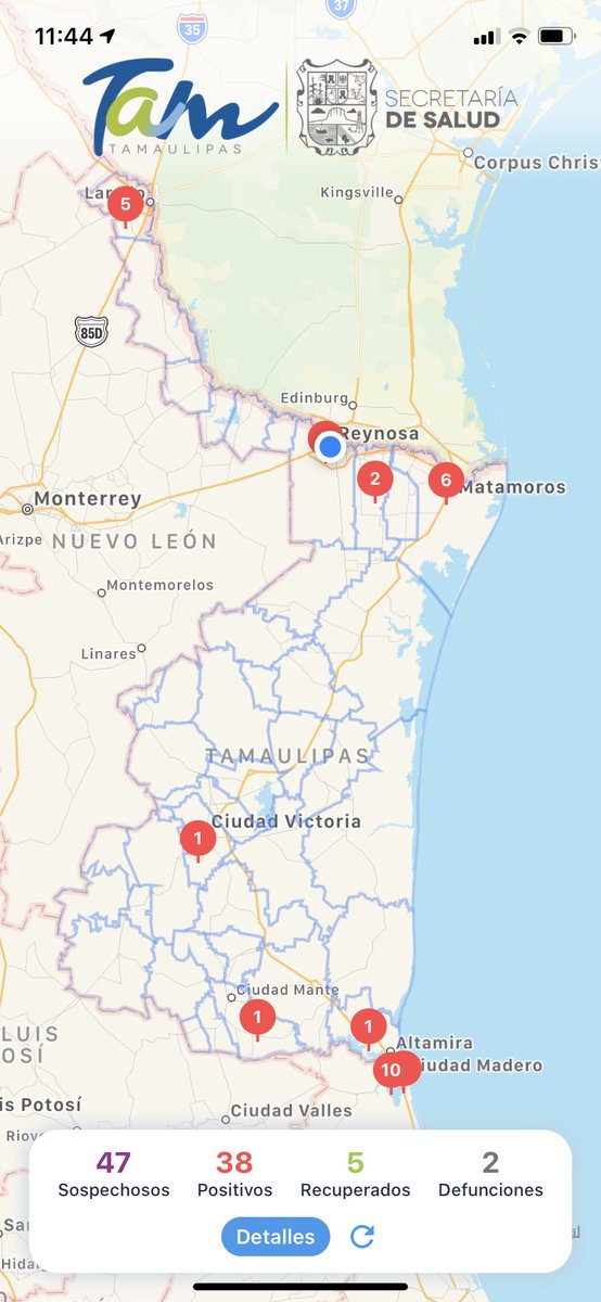 fernaandacr's tweet photo. Aplicación oficial que permite ver un área aproximada de caso confirmado de Covid-19 en Tamaulipas y tu ciudad. 

⬇️Solo disponible para IPhone y IPad. 
Así la encuentras en AppStore: 
COVID-19 Tam https://t.co/vj5snpggzD