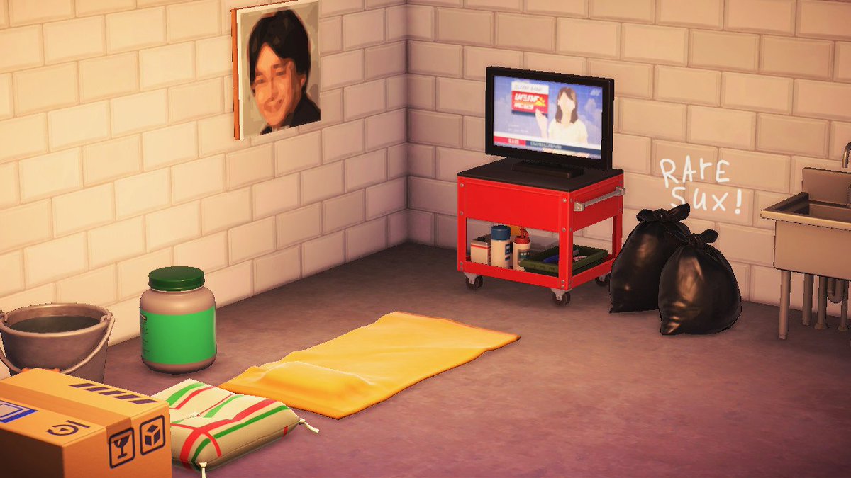 Daddy_Fat_Cake's tweet photo. #AnimalCrossingNewHorizons #ACNH is great! I managed to recreate my bedroom in the game! https://t.co/fu6hUUYlKf