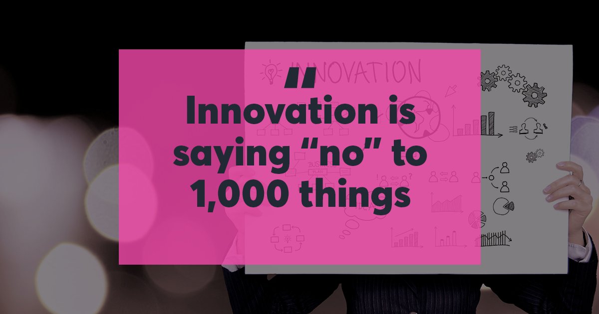 thinkxinova's tweet photo. #MotivationMonday

Innovation is saying "no" to 1,000 things! https://t.co/Ah4VvfZVAm