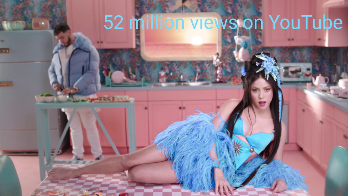 KevinPrt44's tweet photo. The video clip 'Me Gusta "by @shakira and @Anuel_2bleA has reached 52 million views 👏. Continue watching the video clip. #MeGusta #Shakira #52million https://t.co/wsZQYUcUMg