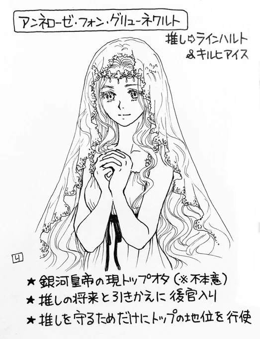 【ノイエ銀英伝放送開始記念】

こちらはフジリュー版『銀英伝』女性キャラ図鑑。ベーネミュンデ侯爵夫人、今回のアニメに登場しませんが道原版で描かれる少女時代は可憐な花のよう、フジリュー版の皇帝陛下の強火担ぶりも鬼気迫る一途さが嫌いになれないのです…いろいろあったからシュザンヌ様も…? 