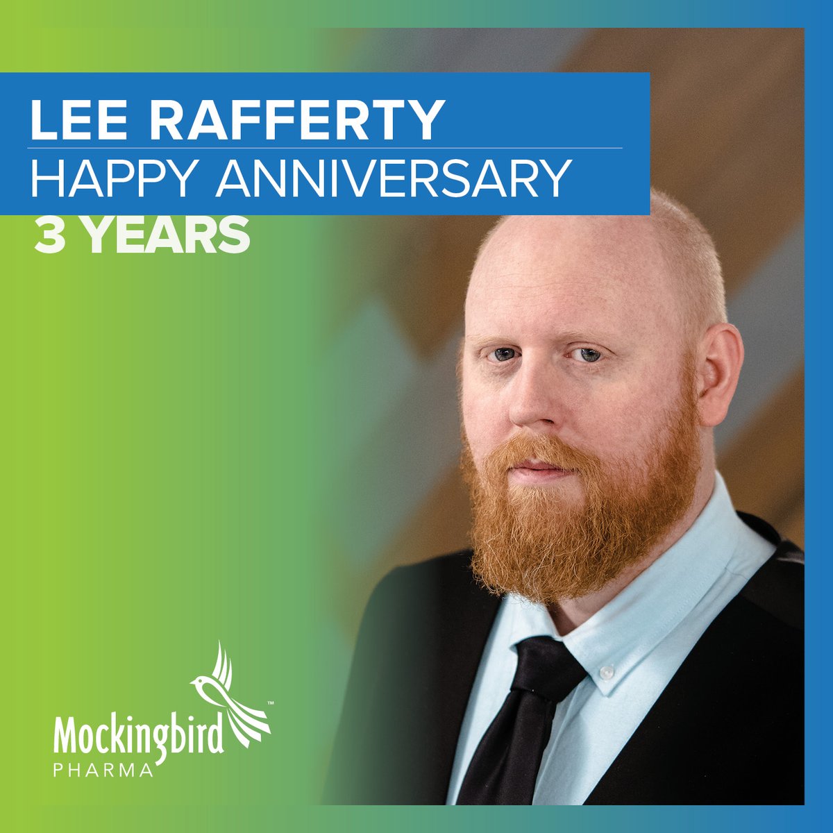 MbirdPharma's tweet photo. Happy 3rd Anniversary to IT Director Lee Rafferty who keeps our systems secure and operational. Thanks for all you do, Lee! #happyanny https://t.co/4DkycmI5ct