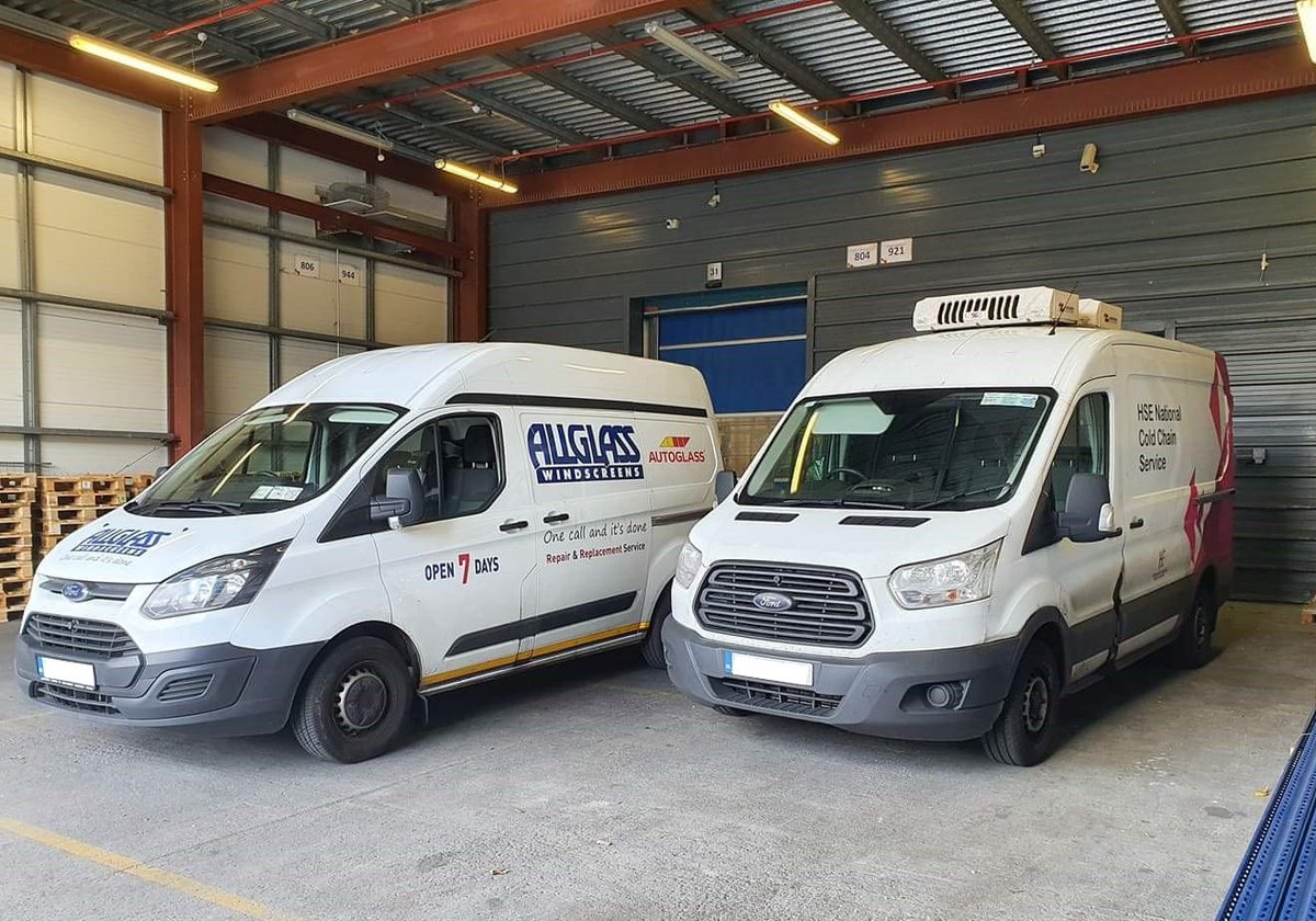 AutoglassIre's tweet photo. Allglass Autoglass had the privilege of helping United Drug get one of their much needed medical supply delivery vans back on the road today, with a brand new windscreen. #HelpingTheFrontliners #COVID19ireland https://t.co/oTNwYjxYVL
