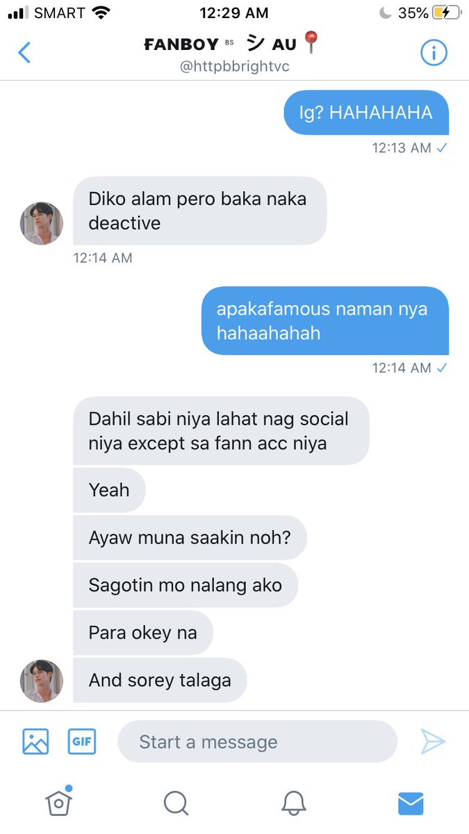 tinatanong ko sya kung sino yung ginamit niya na pic tas dalawa daw silang nag hahandle nung acc na yun pero tignan niyo ung convo ang sketchy AAAA