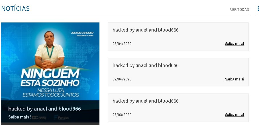 AnaelSecurity's tweet image. FUNDEC Acaba de cair na hackeada

fundec.rj.gov.br

Mirror OK: mirror-h.org/zone/2603542/