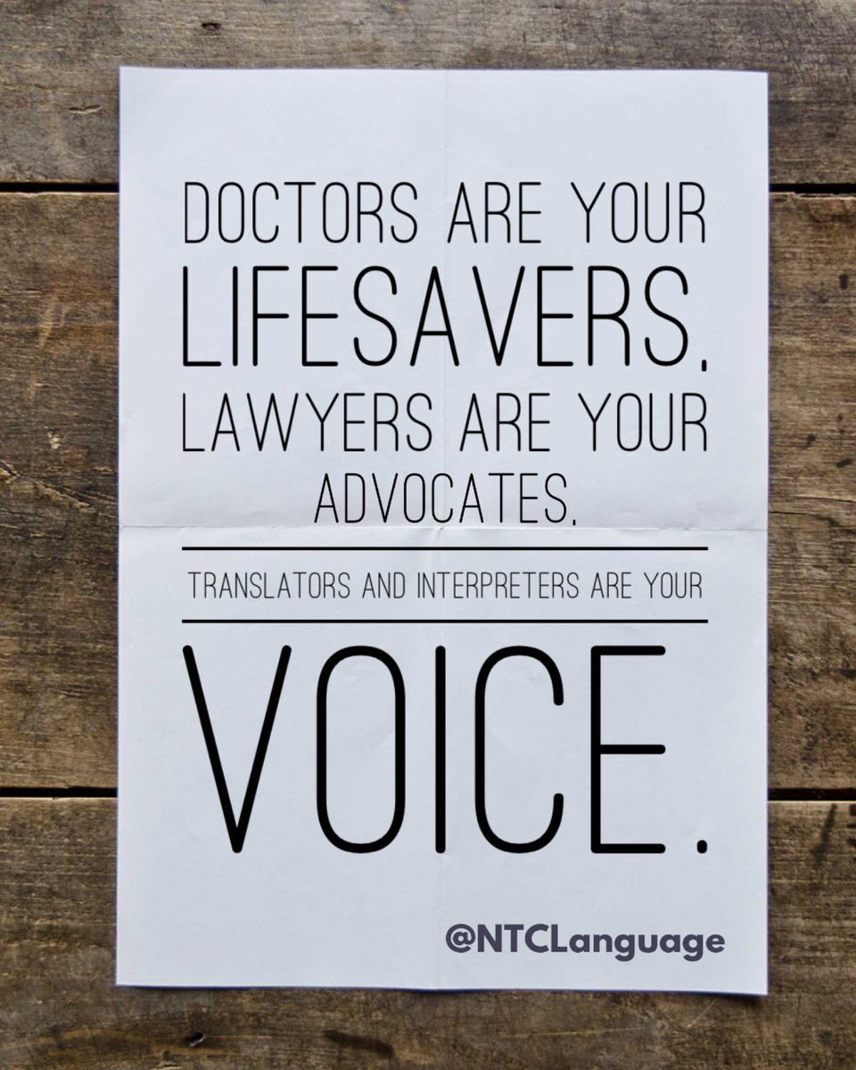 Translators and Interpreters are your voice. #NTCLanguage