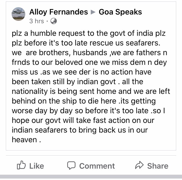 teena2776's tweet photo. #pleasebringthemback #seafarers @goacm #humblerequest https://t.co/PQvd6U2sIT