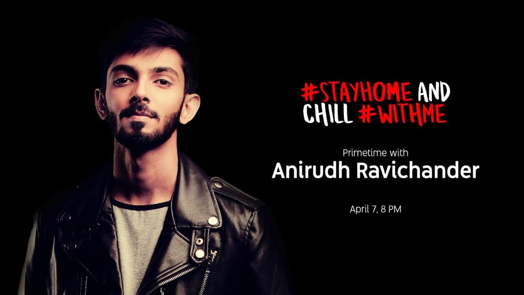 anirudhofficial's tweet photo. I will be live on @YouTubeIndia at 8pm tomorrow 7th of April to chat and perform some music for you all!
Link - https://t.co/iRmu2bH2ee
#StayHome #StaySafe https://t.co/4pkEX8WNGN