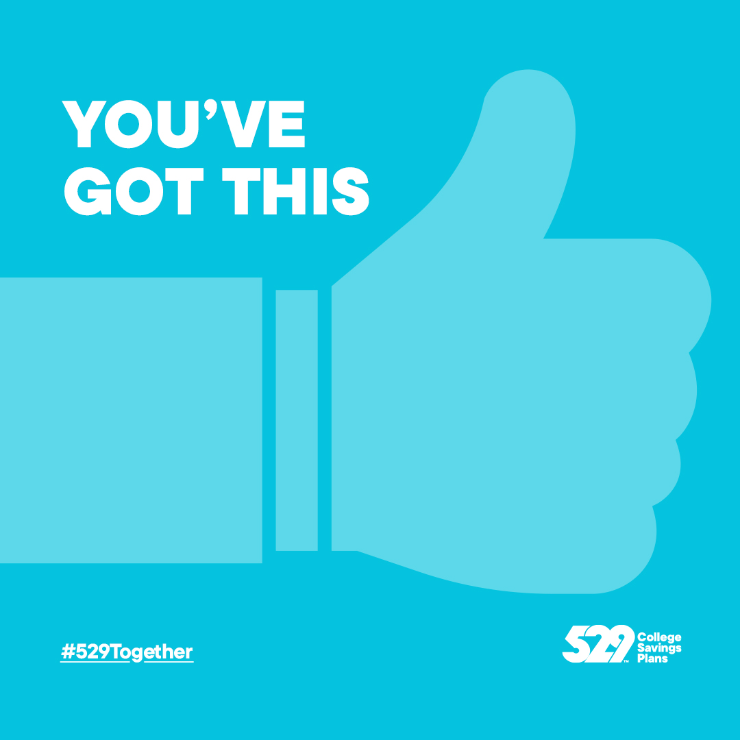 529forCollege's tweet photo. When the going gets tough, stay the course, because every little bit counts. We’ll get through this together, because we’re stronger together. #529Together https://t.co/5ZyNhZYhvn