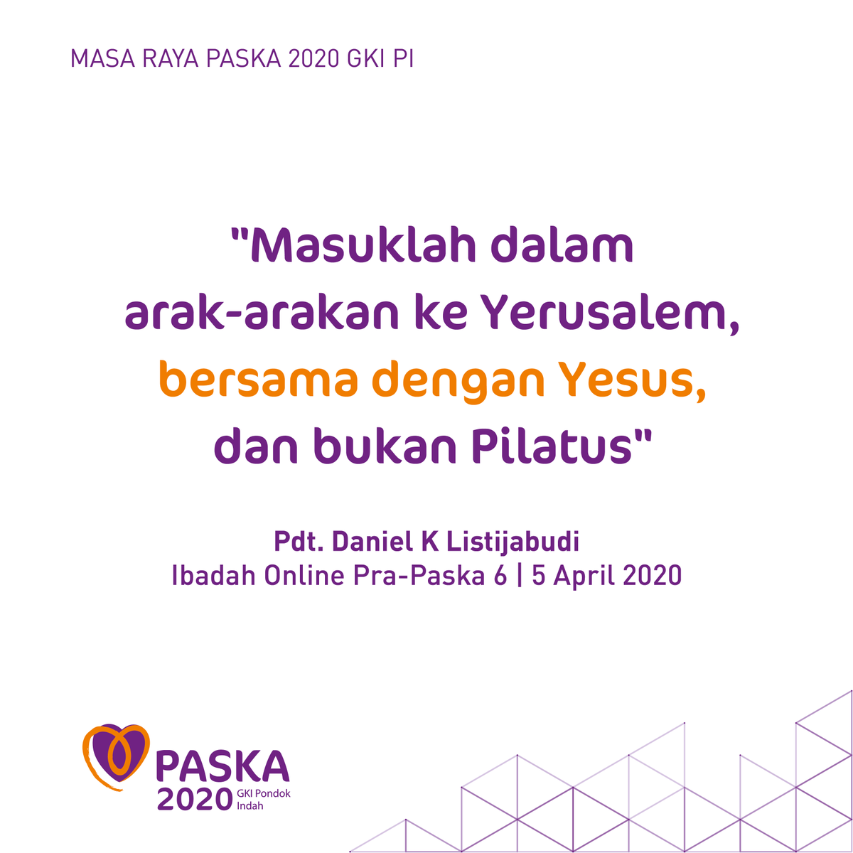 GKIPI's tweet photo. kutipan khotbah Minggu Palma 5 April 2020 @GKIPI https://t.co/azvr86FGPx