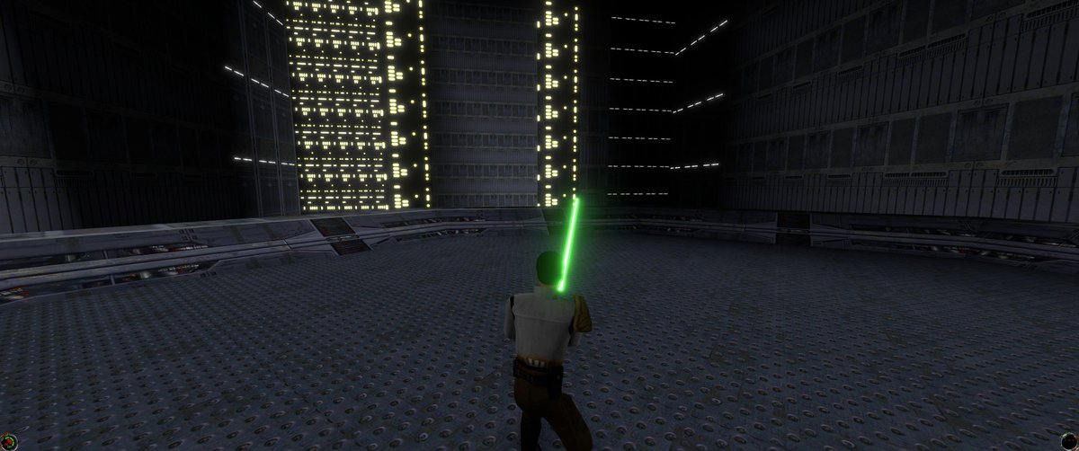 Oh, and I am aware there are HD packs out there that make the game look closer to Jedi Outcast, and while that's cool an' all, I like to play it as close to the original game as I can.