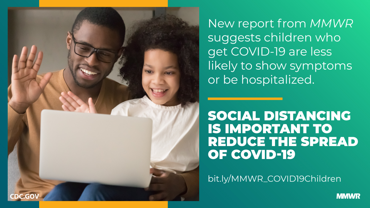 CDCgov's tweet photo. New @CDCMMWR report is the first to look at #COVID19 illness in kids in the U.S. Among more than 2,500 cases of COVID-19 in children in the U.S., three children reportedly died. https://t.co/IhlUhAoqsZ https://t.co/NPGiM7Hwgk