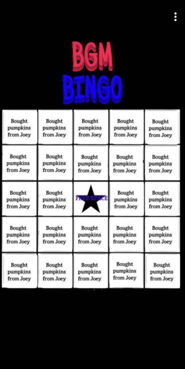 joeyspumpkins's tweet photo. Bgm bingo! Answer honestly 😜 https://t.co/aEpUGyQPEv