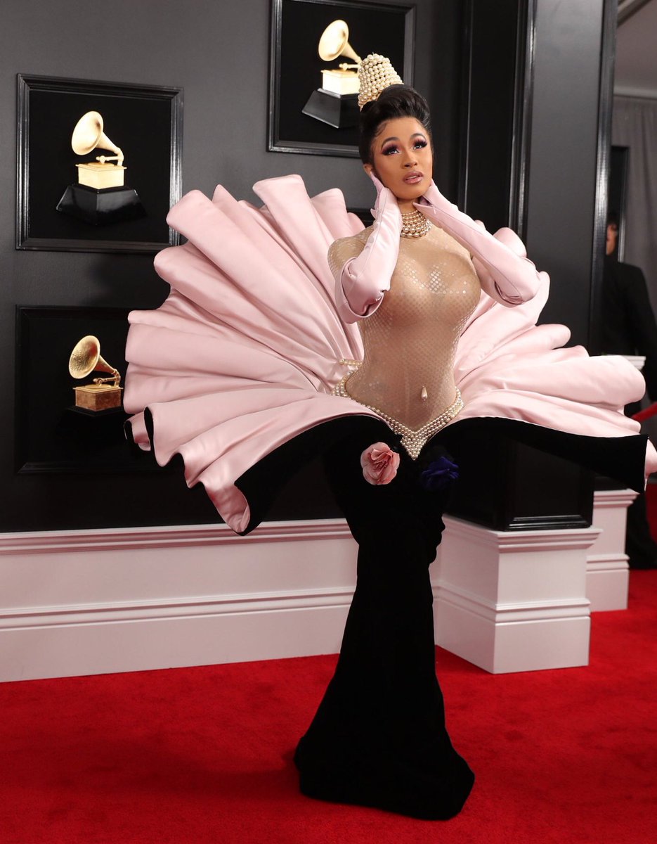 Cardi’s power in fashion only grew in 2019 when she wore multiple archived Mugler looks to the 61st Grammy Awards. Only Beyoncé and Lady Gaga had been given the honor before.After that night, Cardi was seen as a fashion icon.: Getty Images for Recording Academy